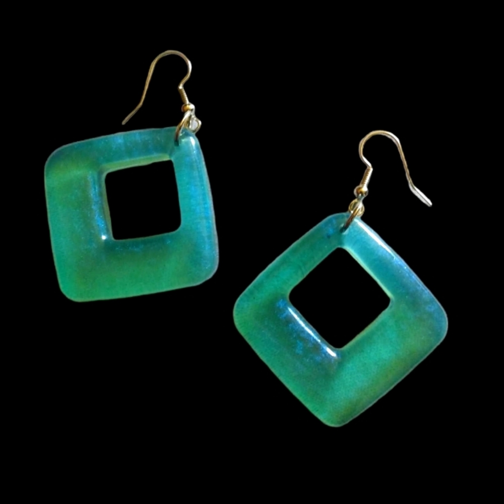 Custom color green earrings